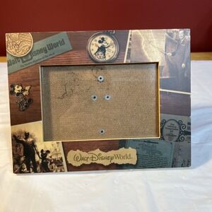 Vtg Walt Disney World Picture Frame 2001 Wood 100 Years Of Magic Mickey 6x4